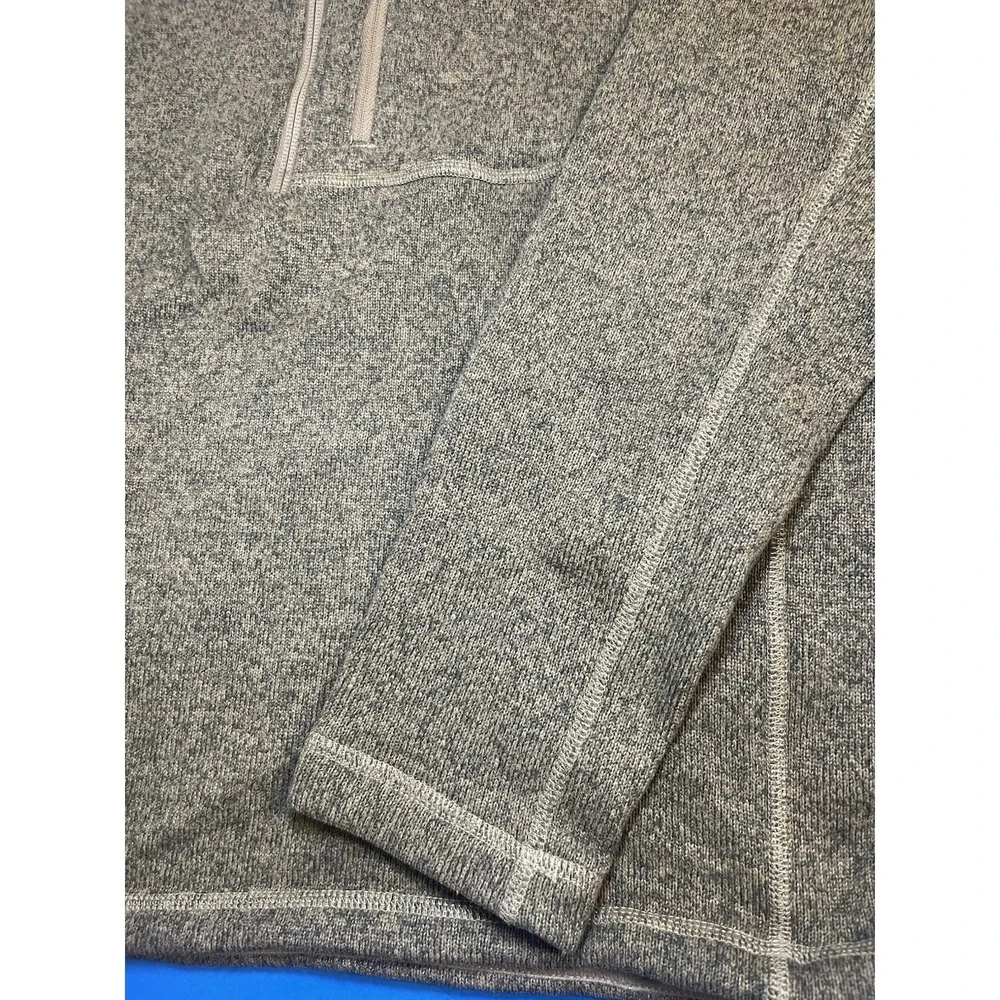 North Face Sweater Knit Quarter Zip Fleece Pullover Mens Medium Mushroom Taupe